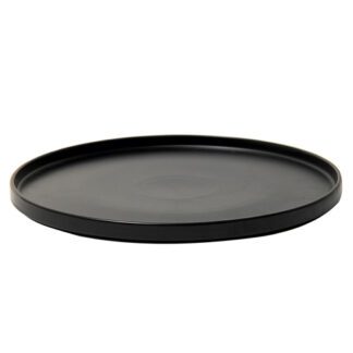 Assiettes Minérales Rondes PM - Assiettes Minérales Rondes noires - gris anthracite - en céramique - assiette plate ronde 27 cm - bords droits - Mondo Déco, entreprise française