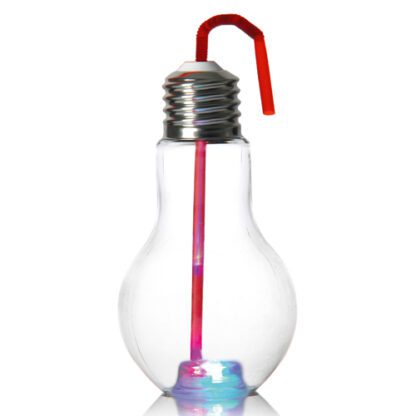 verre ampoule lumineuse - en plastique transparent - verre à cocktail - lumières multicolores - Mondo Déco entreprise frnaçaise