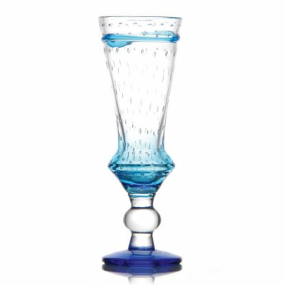 Verres Cocktail Select Bleus - verres de fabrication artisanale, soufflés à la bouche, pièces uniques. Bleu en transparence, verre à cocktail. Mondo Déco entreprise française.