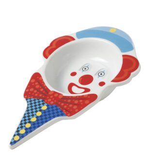 Coupes Clown - Couleurs : jaune, bleu, rouge et blanc — en forme de cône à glace - coupe à glace, assiette à dessert pour enfant - Mondo Déco, entreprise française