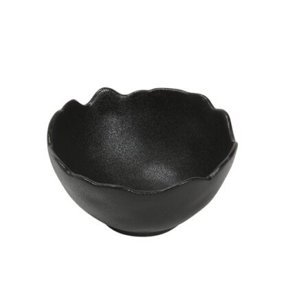 Petits Bols Noirs en céramique - noir - forme ronde - bords style coquille d'oeuf cassé - Mondo Déco entreprise française