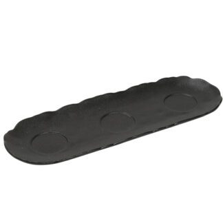 Supports de Petits Bols - en céramique noire - couleur : noir - support plat - 3 emplacements de petits bols - Mondo Déco, entreprise française
