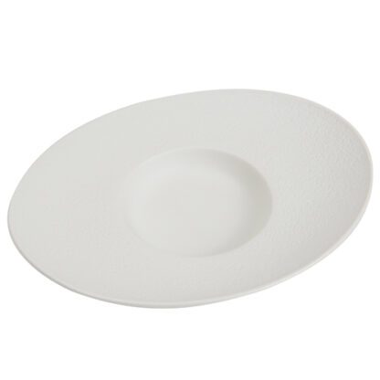 Assiettes Pasta Ovales Blanches - 6 pièces - en céramique - couleur blanc - assiette creuse pour pâtes et risotto - Mondo Déco, entreprise française