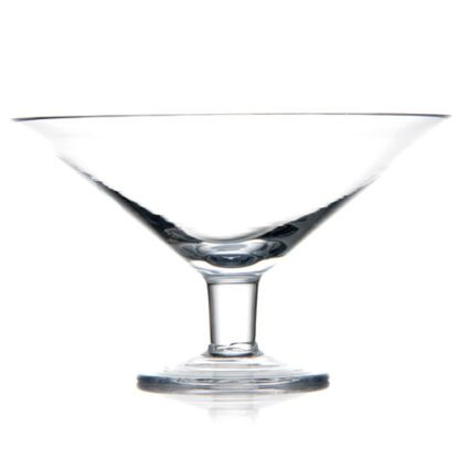 coupes Kingston. Pied court, forme évasée. Verre transparent. Dimensions : Hauteur : 11,1 cm - Ø 20 cm - 70 cl Mondo Déco entreprise française