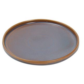 Assiettes Opale GM - couleur bleu-gris et marron - assiette plate, ronde - Mondo Déco, entreprise française