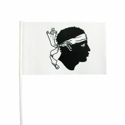 Drapeaux corses : 250 pièces Sur pique en plastique Dimensions hors pique : L x l : 16x10 cm Couleur : blanc et noir Matière : plastique Référence : 816C Décoration glaces et cocktails - Mondo Déco entreprise française