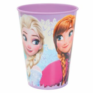 Gobelets Reine des neiges - en plastique, violet, elsa et anna de la reine des neiges - Couleur : violet, bleu, rose - Hauteur : 9,7 cm - Ø 7,5 cm - 26 cl - Mondo Déco entreprise française