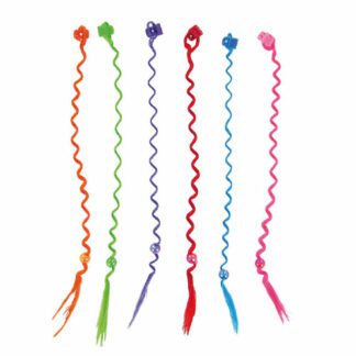 Tresses torsadées avec pince - Pince assortie incluse pour accrocher dans les cheveux - Idée cadeau menu enfant - x 240 pièces - Dimensions : L. 26 cm - Matière : fibres synthétiques - Couleur : Unies, couleurs aléatoires - Mondo Déco entreprise française