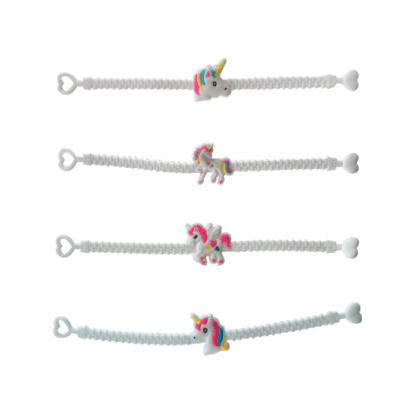 Bracelets Licorne - blanc - en silicone motif licorne - Bracelet enfant - Mondo Déco entreprise française