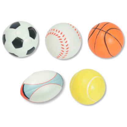 Balles de sport assorties - ballon de foot, balle de tennis, balle de baseball, ballon de basket, ballon de rugby - balle molle - jouet - balle anti stress - Mondo Déco entreprise française