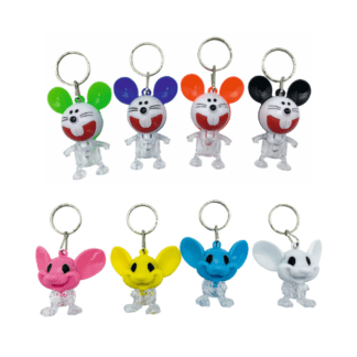 Porte-clés Souris Lumineuses - Piles incluses - Dimensions : H. 6 cm à 8 cm - Matière : Plastique et métal - Couleur : Modèles aléatoires - MondoDéco entreprise française