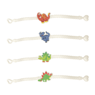 Bracelets Dino - blanc avec dinosaure - en silicone - enfant - Mondo Déco entreprise française