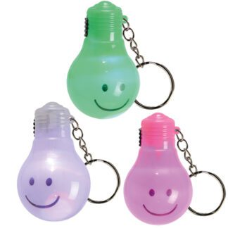 Porte-clés Ampoules Sourire Lumineuses - piles incluses - Mondo déco entreprise française