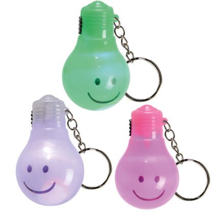 Porte-clés Ampoules Sourire Lumineuses - piles incluses - Mondo déco entreprise française