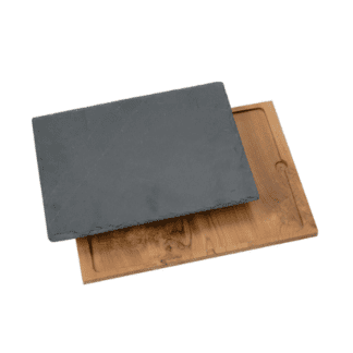 Set planche + ardoise - planche en bois de Teck avec ardoise intégrable à la planche - Mondo Déco, entreprise française