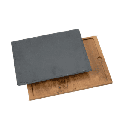 Set planche + ardoise - planche en bois de Teck avec ardoise intégrable à la planche - Mondo Déco, entreprise française