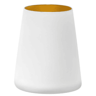 Verres Gobelet Olympic blanc-or : Référence : 5618 6 pièces Dimensions : H.12 cm | Ø 8,2 cm Contenance : 46,5 cl Matière : Verre Couleur : Blanc et doré (opaque) Collection Clear Lavage à la main conseillé - Mondo Déco entreprise française