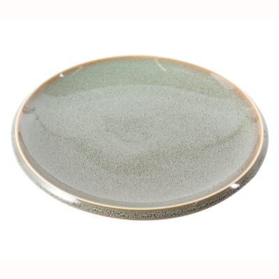 Descriptif des Assiettes Sauge PM : Référence : 5809 6 pièces Dimensions : ø 20,3 cm Matière : Porcelaine Couleur : Vert Compatible lave-vaisselle et micro-ondes