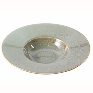 Descriptif des Assiettes Pasta Sauge : Référence : 5811 6 pièces Dimensions : ø 26,7 cm Matière : Porcelaine Couleur : Vert Compatible lave-vaisselle et micro-ondes