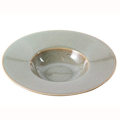 Descriptif des Assiettes Pasta Sauge : Référence : 5811 6 pièces Dimensions : ø 26,7 cm Matière : Porcelaine Couleur : Vert Compatible lave-vaisselle et micro-ondes