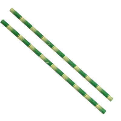 Descriptif des pailles papier bambou vert : 250 pièces Dimensions :L.25 cm Ø1 cm Référence : 7202 Matière : papier 3 épaisseurs Couleur : vert Usage unique, matière recyclable