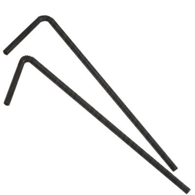 Descriptif des pailles papier flexibles noires : 500 pièces Dimensions : L.24 cm Ø6 mm Référence : 7256 Matière : papier 3 épaisseurs Couleur : noir flexibles Usage unique, matière recyclable