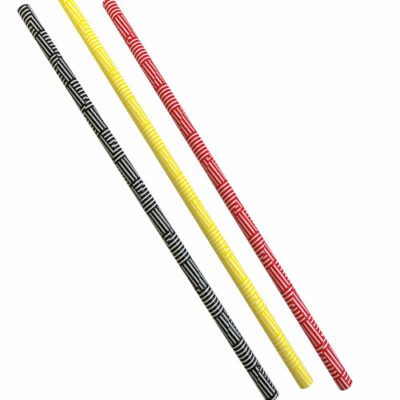 Descriptif des pailles papier Graphic : 250 pièces Dimensions : L.19,7 cm Ø6 mm Référence : 7297 Matière : papier 3 épaisseurs Couleur : rouge,noir,jaune Usage unique, matière recyclable