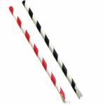 250 Pailles cuillère bicolores en papier – L 21 cm Ø 8 mm