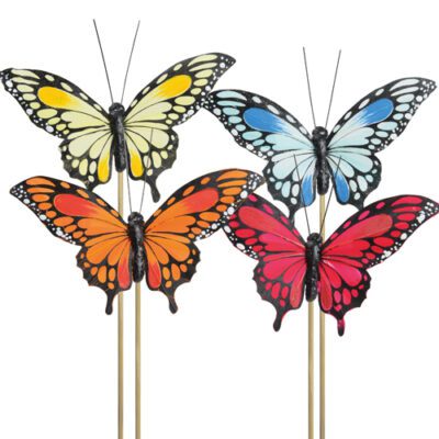 Descriptif des Papillons Maya sur pique  : Papillons décoratifs pour vos glaces et cocktails 240 pièces Dimensions hors pique : H 7,5 cm L 13 cm  Sur pique en bois Référence : 7315 Matière : synthétique Couleur : multicolore