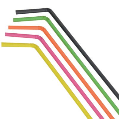 Descriptif des pailles flexibles couleurs fibre de bambou : 500 pièces Dimensions : L.24 cm Ø 6 mm Référence : 7324 Matière : fibre de bambou Couleur : multicolores Usage unique, matière recyclable Flexibles