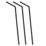 500 pailles flexibles noires en fibres de bambou – L.24 cm Ø 6 mm