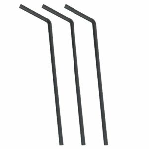 Descriptif des pailles flexibles noires fibre de bambou : 500 pièces Dimensions : L.24 cm Ø 6 mm Référence : 7325 Matière : fibre de bambou Couleur : noir Usage unique, matière recyclable Flexibles