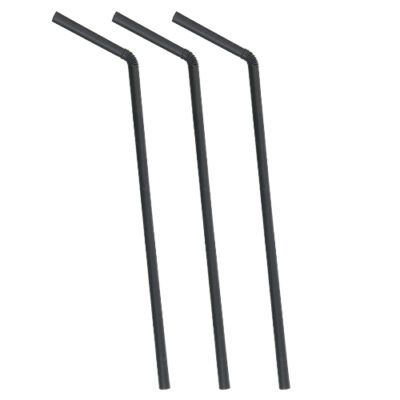 Descriptif des pailles flexibles noires fibre de bambou : 500 pièces Dimensions : L.24 cm Ø 6 mm Référence : 7325 Matière : fibre de bambou Couleur : noir Usage unique, matière recyclable Flexibles