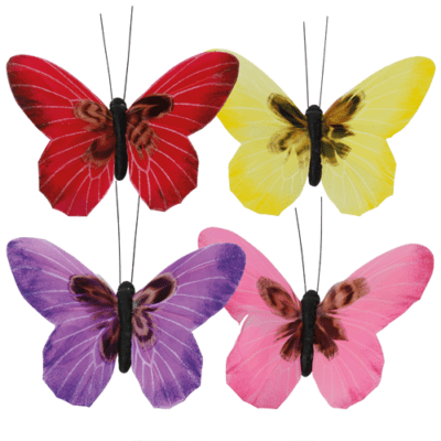 Descriptif des Papillons Velours sur pique  : Papillons décoratifs pour vos glaces et cocktails 200 pièces Dimensions hors pique : H 7 cm L 11,5 cm Sur pique en bois Référence : 7411 Matière : synthétique Couleur : multicolore