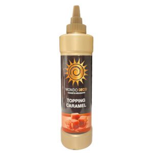 Descriptif du Topping Caramel  : 1 pièce Poids : 1 kg Parfum: Caramel Ref : 2015 Parfait pour agrémenter glaces, pâtisseries, crêpes et autres créations gourmandes.