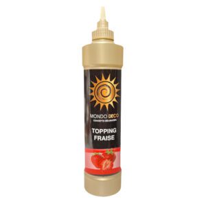 Descriptif du Topping Fraise  : 1 pièce Poids : 1 kg Parfum: Fraise 30% de fruits Ref : 2016 Parfait pour agrémenter glaces, pâtisseries, crêpes et autres créations gourmandes.