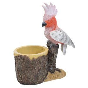 Descriptif du Porte-verre Cacatoès  : Découvrez les verres et coupes adaptables Verre vendu séparément 1 pièce Dimensions : H. 28 cm | Ø 8 cm Référence : 277 Matière : résine Couleur : Multicolore Incompatible lave-vaisselle