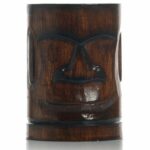Porte-verre Tiki Moaï – Bois – lot de 1 – H 15 cm ø8cm