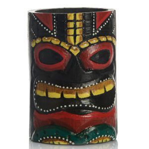 Descriptif du Porte-verre Tiki Catch : 1 pièce Dimensions : H 15 cm ø8cm Référence : 288 Matière : Bois Couleur : multicolore Découvrez les verres et coupes adaptables