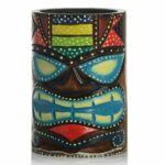 Porte-verre Tiki Mask – Bois – lot de 1 – H 15 cm ø8cm
