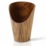 Cornets à frites en Teck  – lot de 6 –  Ø9 cm H.12 cm