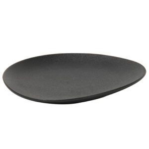 Descriptif des Assiettes Galet noires GM : Référence : 5283 6 pièces Dimensions : 33 x 29 cm Matière : Porcelaine Couleur : noir Compatible lave-vaisselle et micro-ondes