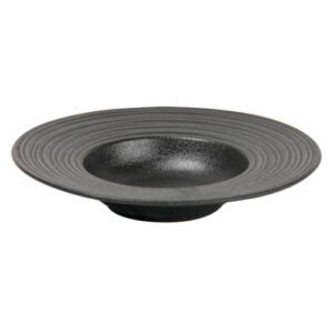 Assiettes Pasta noires : Référence : 5290 6 pièces Dimensions :ø 24 cm Matière : Porcelaine Couleur : noir Compatible lave-vaisselle et micro-ondes
