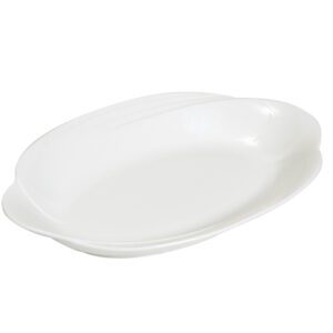 Assiette Vivaldi : Référence : 5312 5 pièces Dimensions : 25,5 x 17,5 cm Matière : Céramique Couleur : blanc Compatible lave-vaisselle