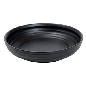 Assiette creuse noire : Référence : 5360 4 pièces Dimensions : Ø 22 cm Matière : Céramique Couleur : noir  Compatible lave-vaisselle