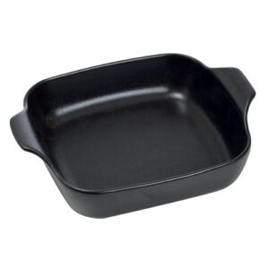 plat noir : Référence : 5366 1 pièce Dimensions : 25,5 x 19,5 cm H.4,8 cm Matière : Céramique Couleur : noir Compatible lave-vaisselle