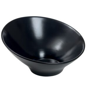 Bol écueil noir : Idéal pour présenter vos salades ! Bords asymétriques Référence : 5360 1 pièce Dimensions : Ø 25,5 cm Matière : Céramique Couleur : noir Compatible lave-vaisselle