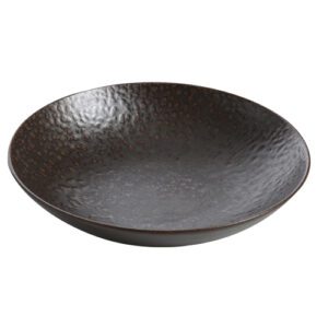 Descriptif des Assiettes creuses Obsidienne  : Référence : 5428 6 pièces Dimensions : ø 22 cm Matière : Grès Couleur : Marron Compatible lave-vaisselle