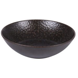 Descriptif des Saladiers Obsidienne  : Référence : 5431 6 pièces Dimensions : ø 24 cm Matière : Grès Couleur : Marron Compatible lave-vaisselle