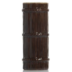 Descriptif du Tiki Bambou verres en céramique : Référence : 5477 1 pièce Dimensions : H.18 cm Ø7,3 cm Contenance : 44 cl Matière : Céramique Couleur : Marron Compatible lave-vaisselle Éviter les chocs thermiques